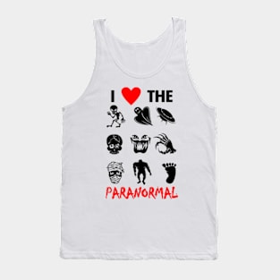 Paranormal The Unknown Slogan For Ghost Lovers Aliens Believer And Ghost Hunters Tank Top